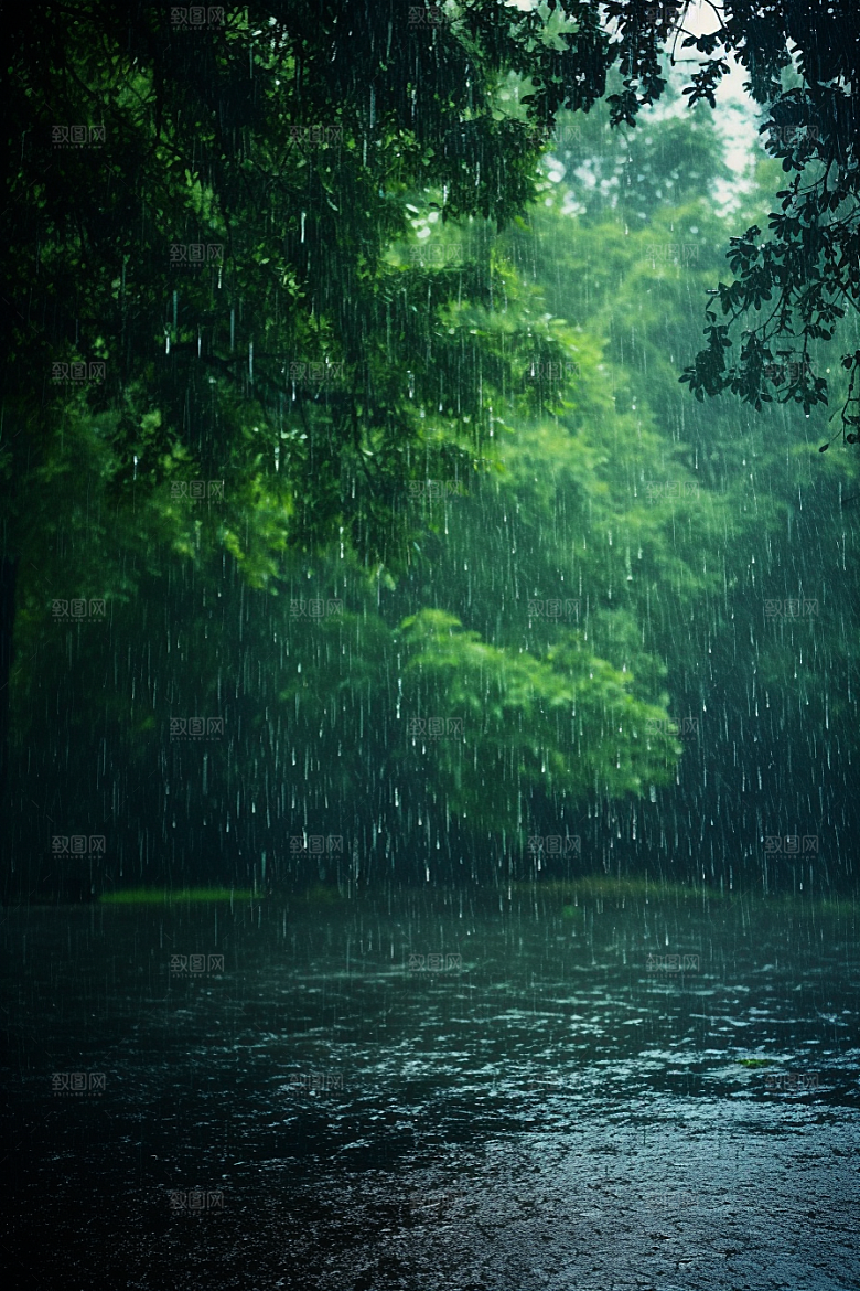 暴雨环境安静摄影图