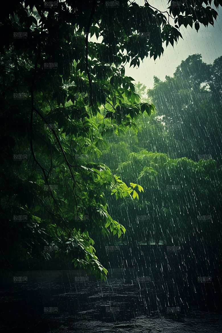 暴雨安静大雨摄影图