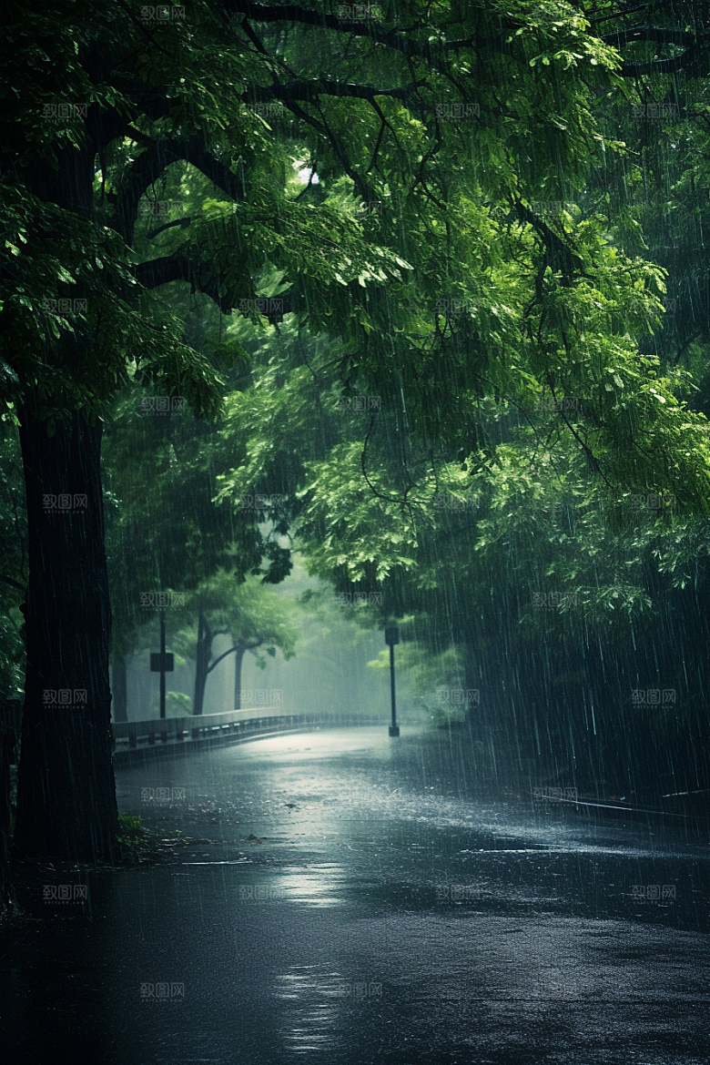 暴雨高清雨夜摄影图
