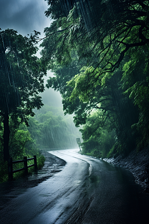 暴雨环境高清摄影图