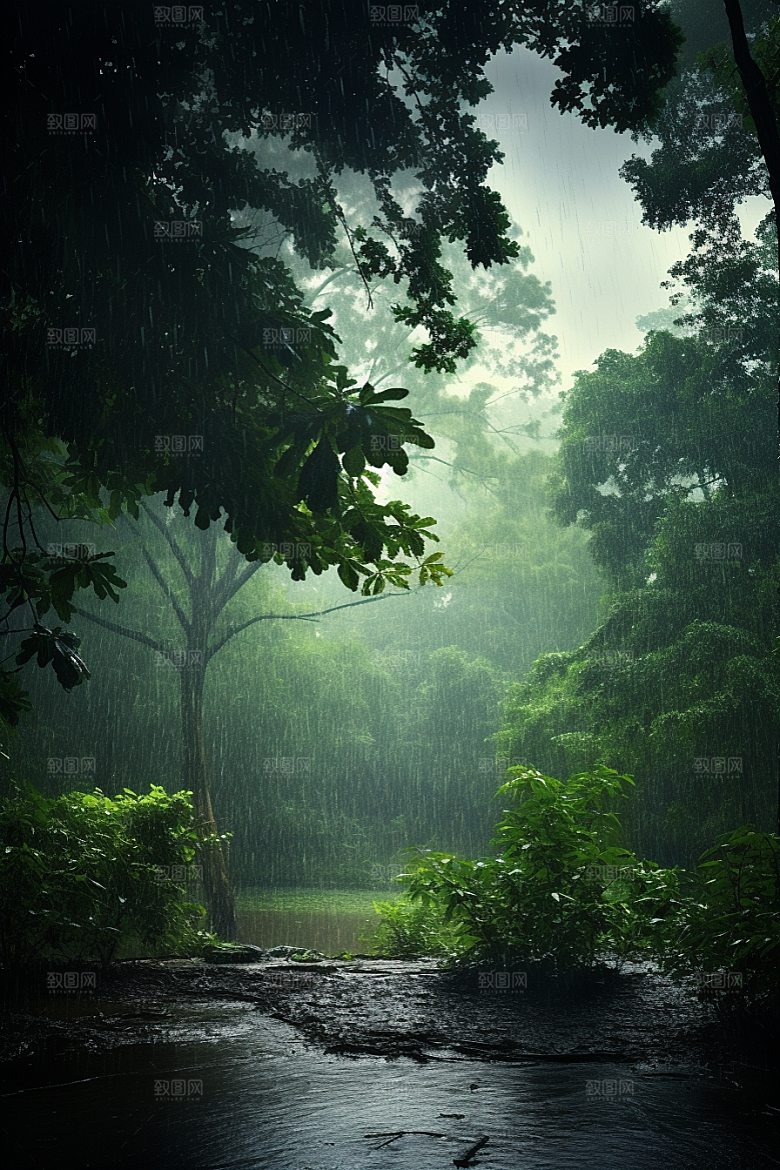 暴雨安静雨夜摄影图