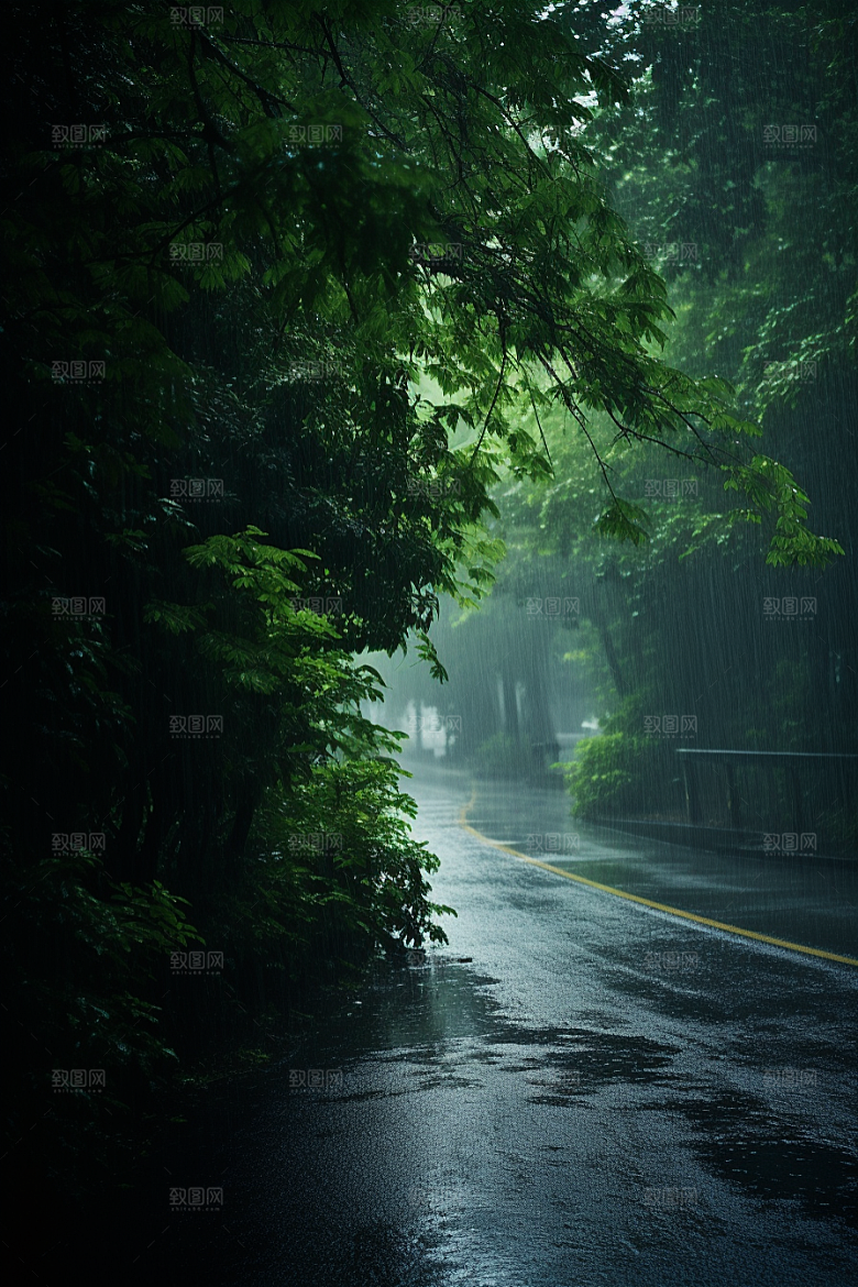 暴雨安静雨天摄影图