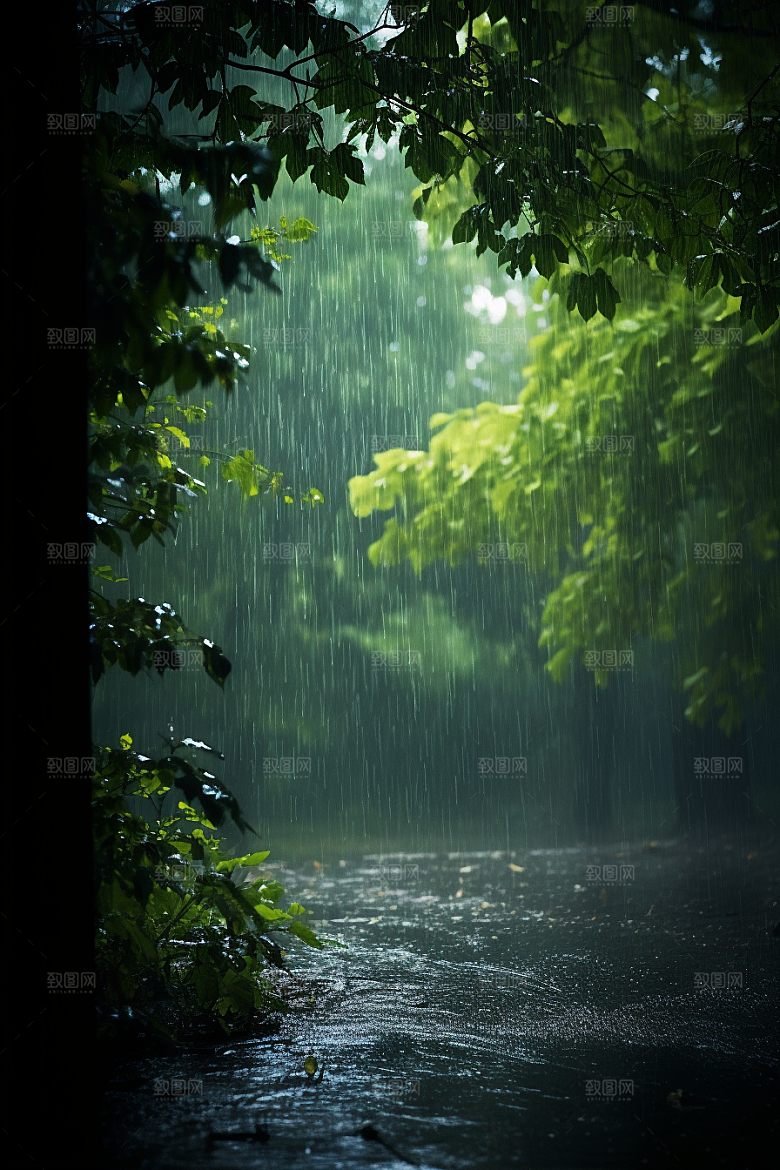 暴雨户外环境摄影图