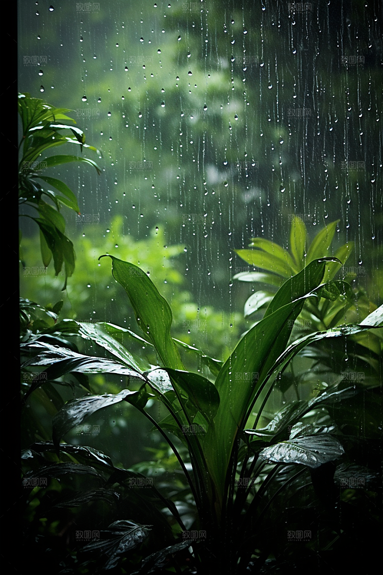 暴雨大雨自然摄影图