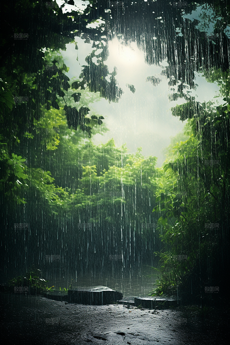 暴雨雨夜大雨摄影图
