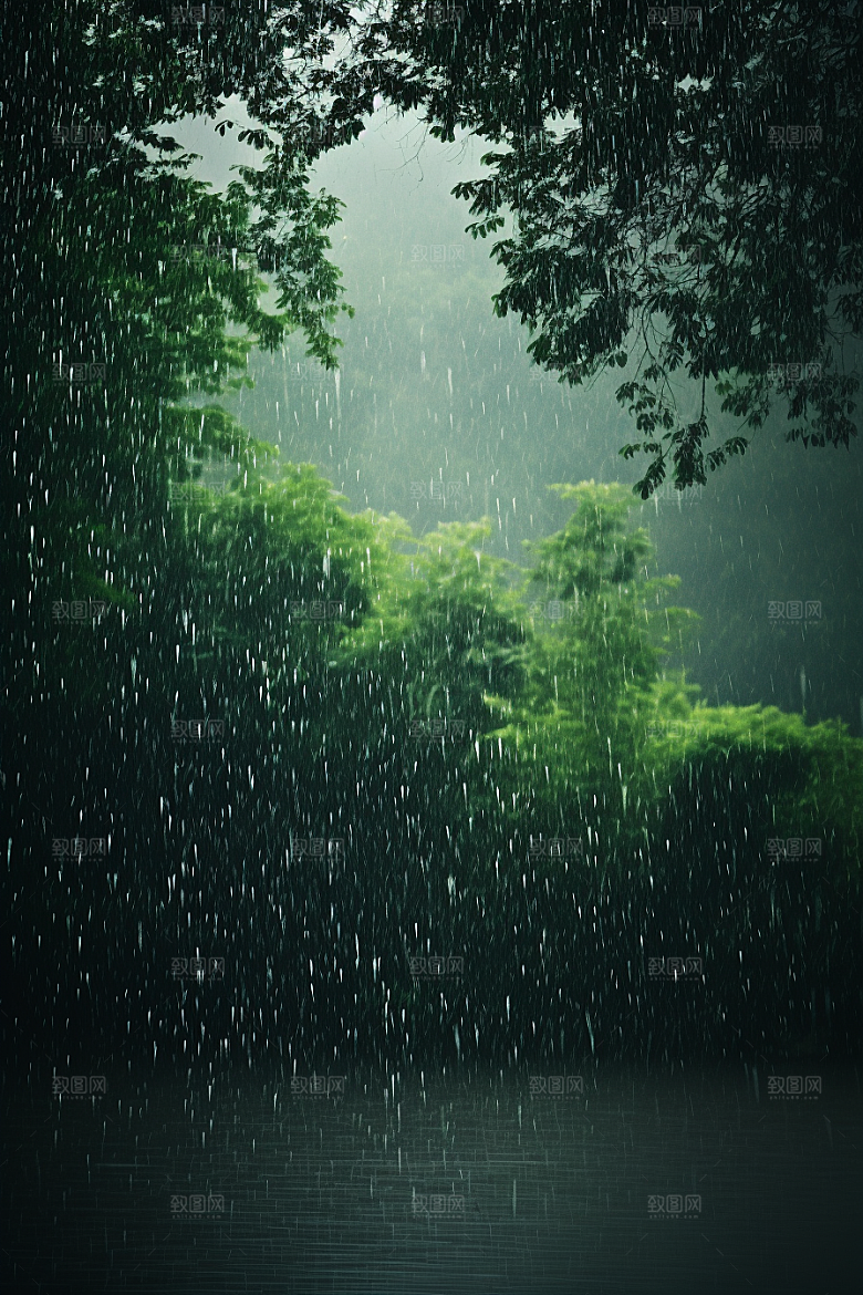 暴雨安静大雨摄影图