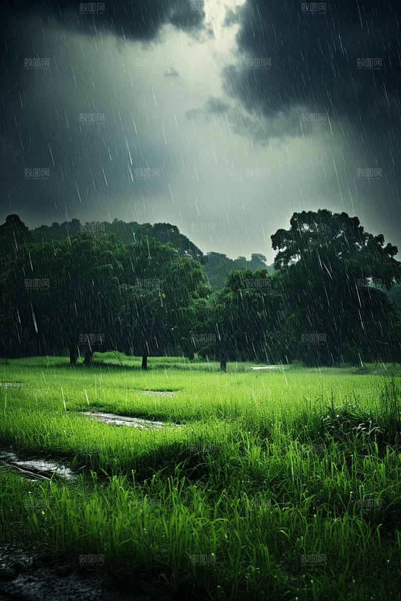 暴雨雨夜高清摄影图
