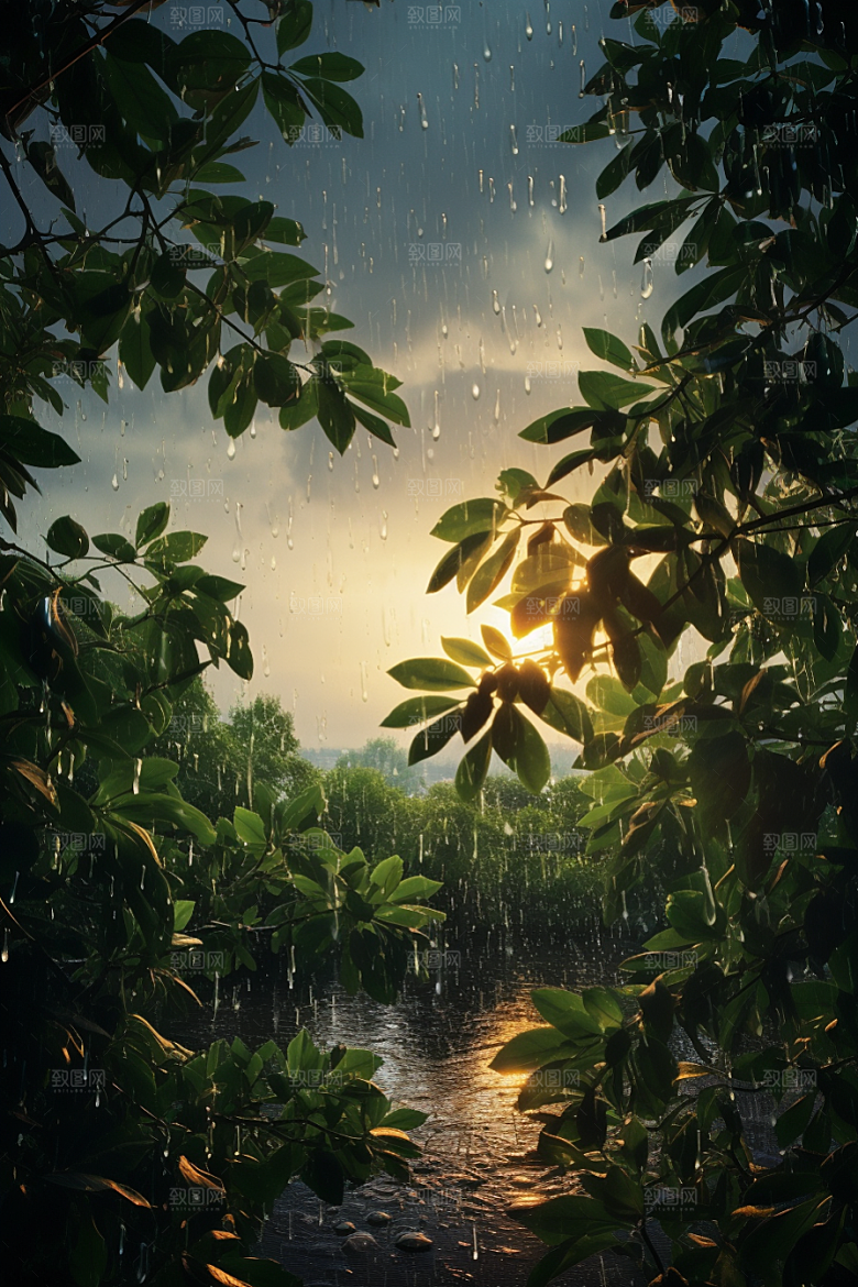 暴雨安静雨天摄影图
