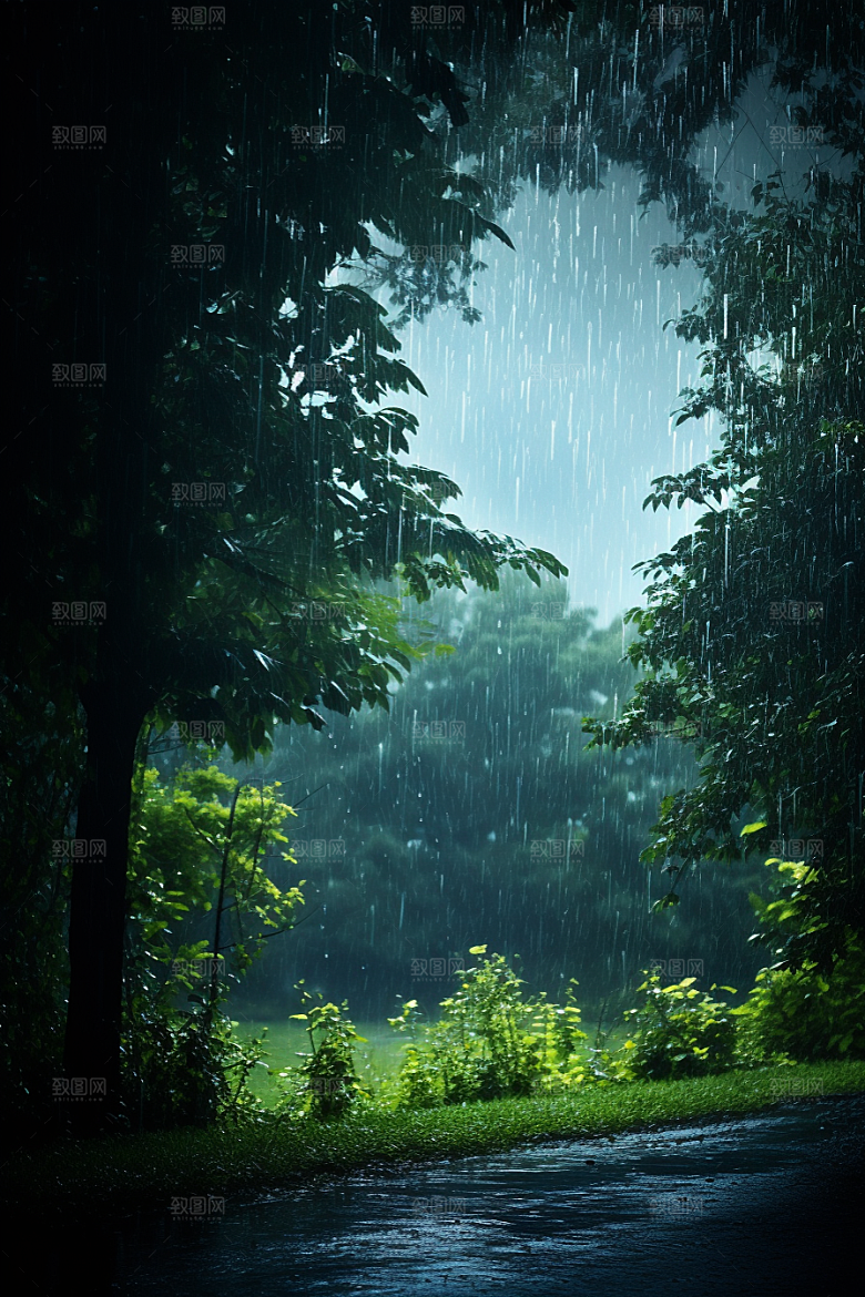 暴雨环境安静摄影图