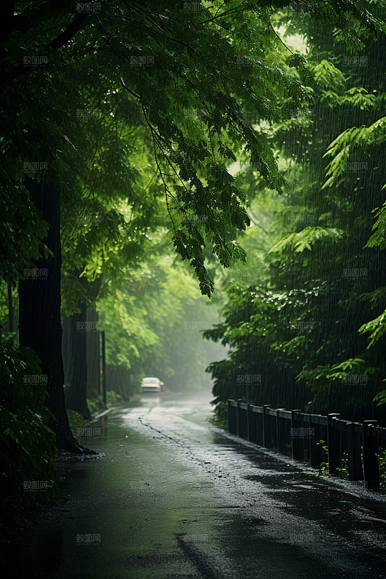 暴雨下雨自然摄影图