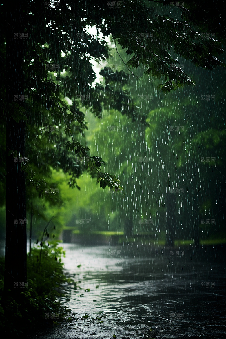 暴雨大雨自然摄影图