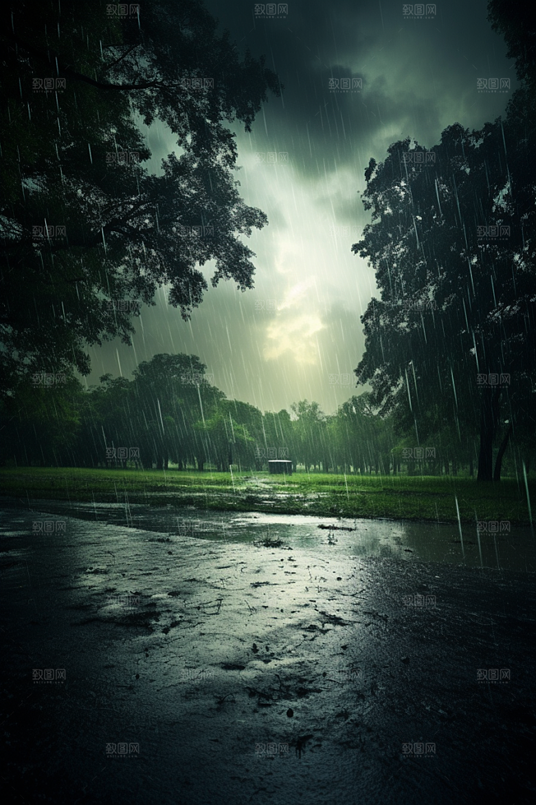 暴雨自然雨天摄影图