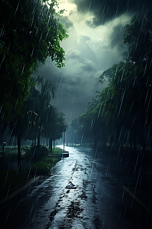 暴雨室外安静摄影图