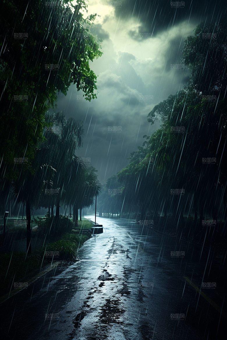 暴雨室外安静摄影图
