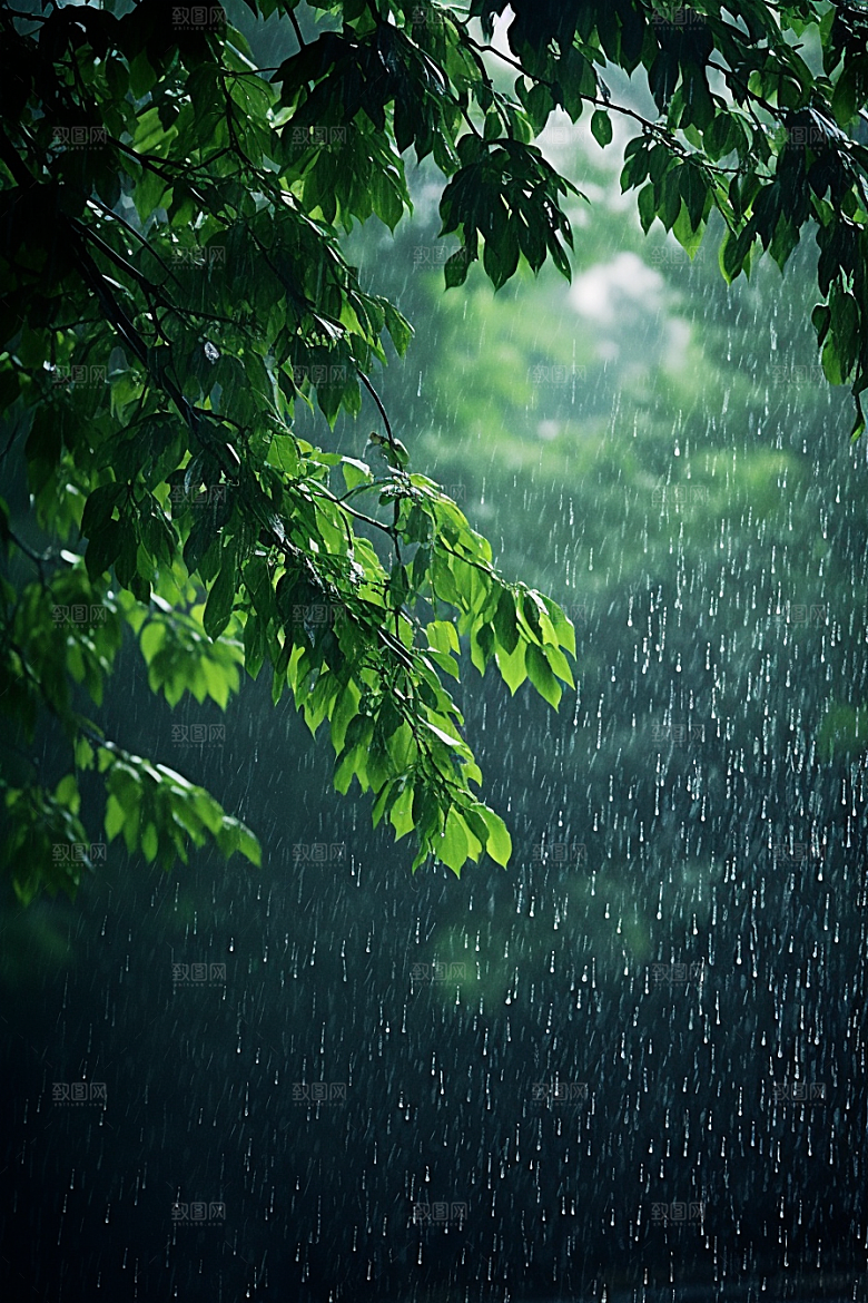 暴雨下雨户外摄影图