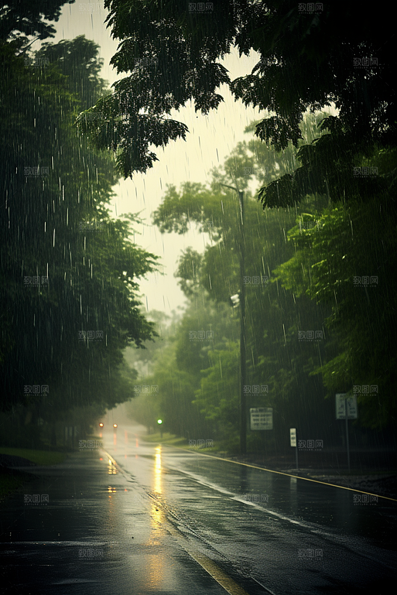 暴雨安静大雨摄影图