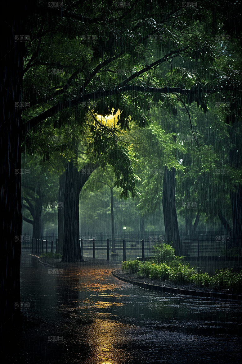 暴雨雨天室外摄影图