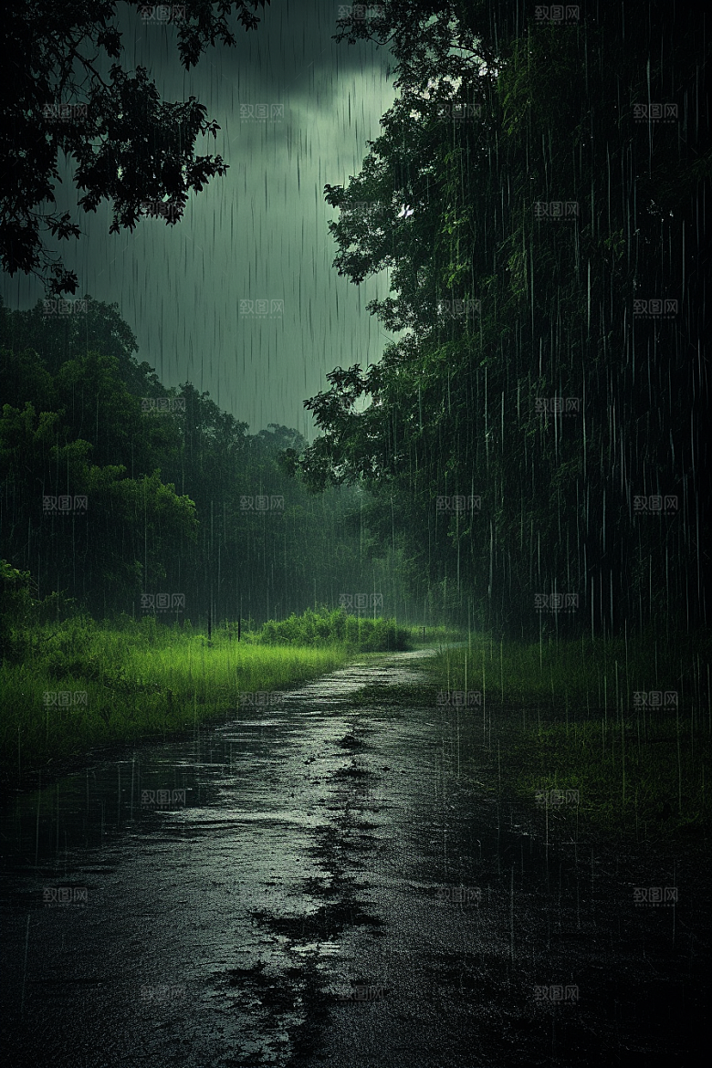 暴雨环境大雨摄影图