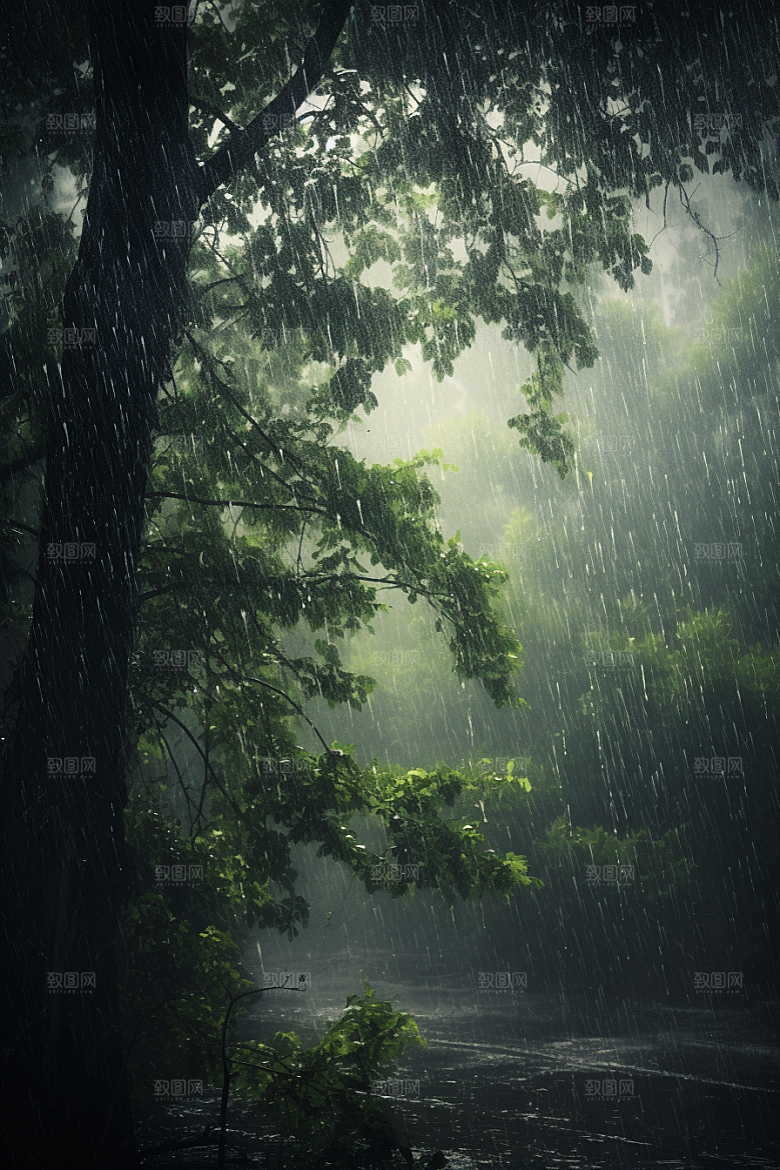 暴雨环境自然摄影图