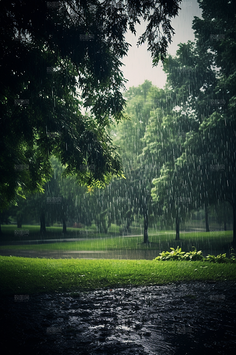 暴雨雨夜安静摄影图