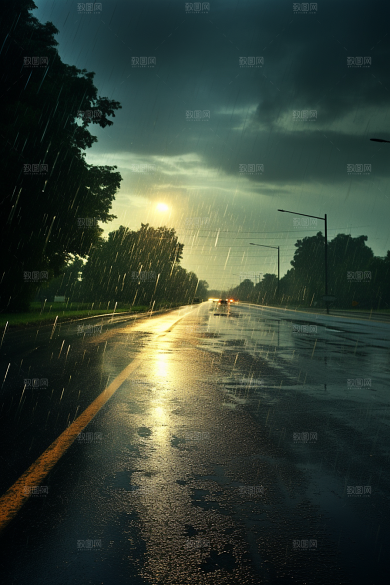 暴雨室外自然摄影图