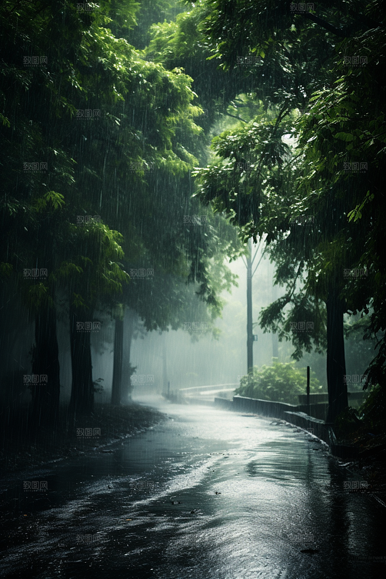 暴雨环境雨天摄影图