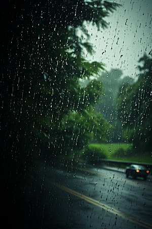 暴雨户外大雨摄影图
