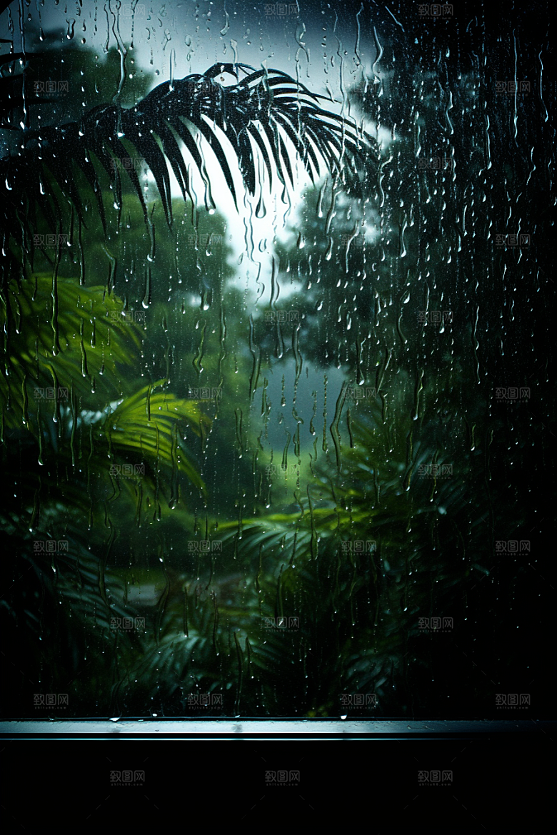 暴雨雨夜室外摄影图