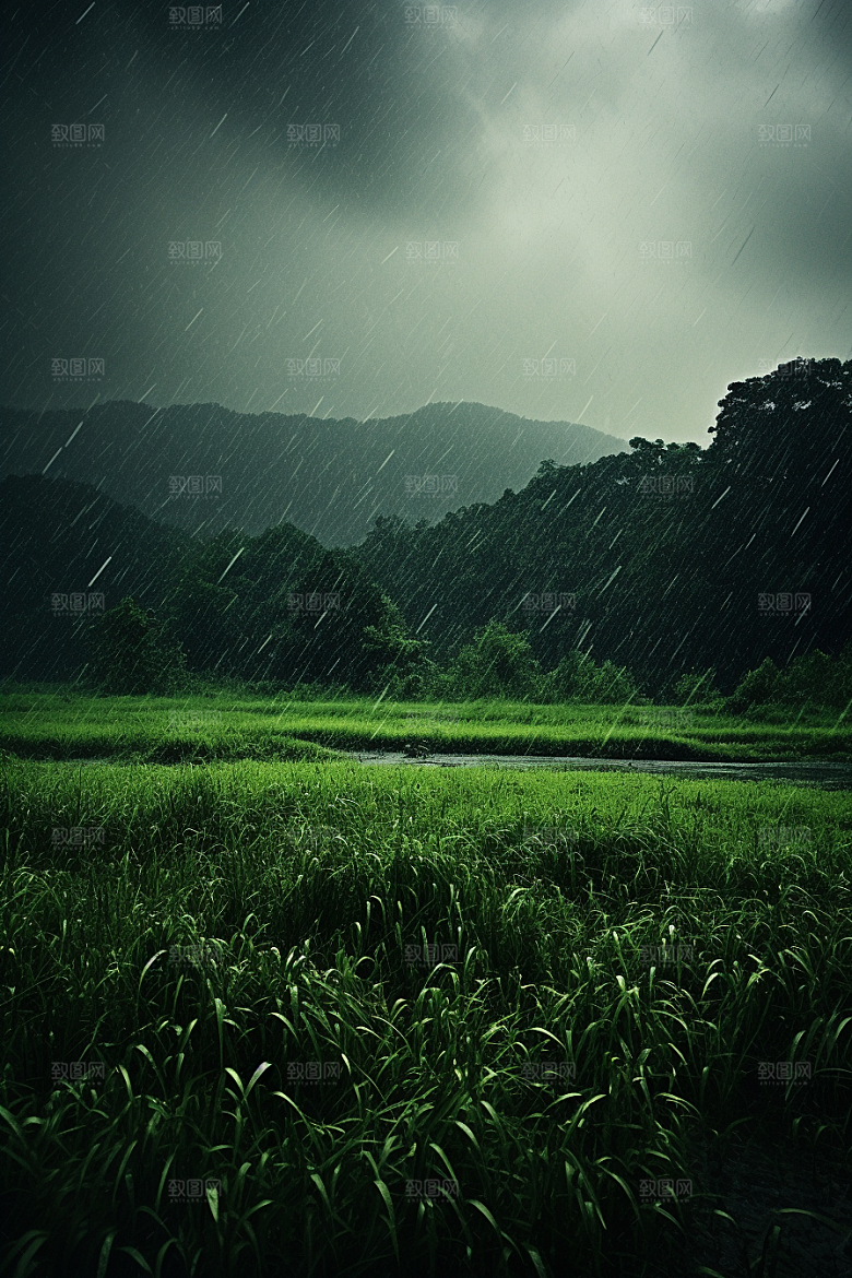暴雨环境自然摄影图