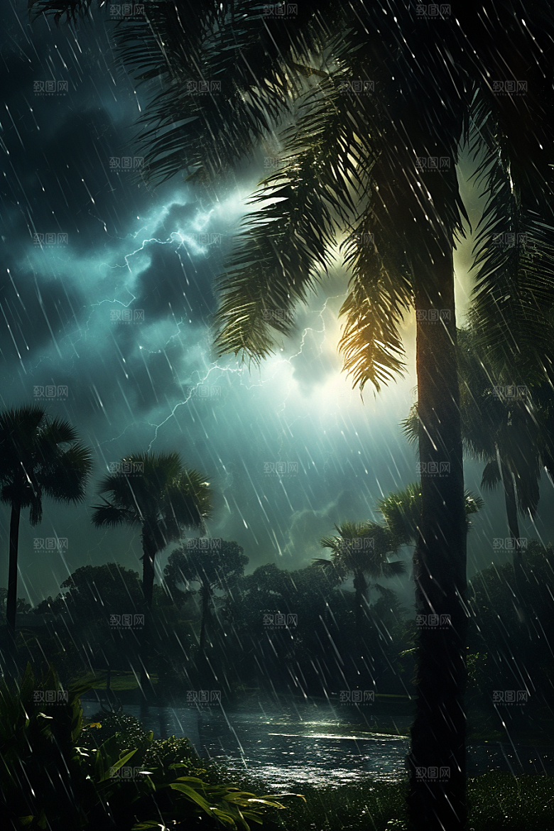暴雨室外大雨摄影图