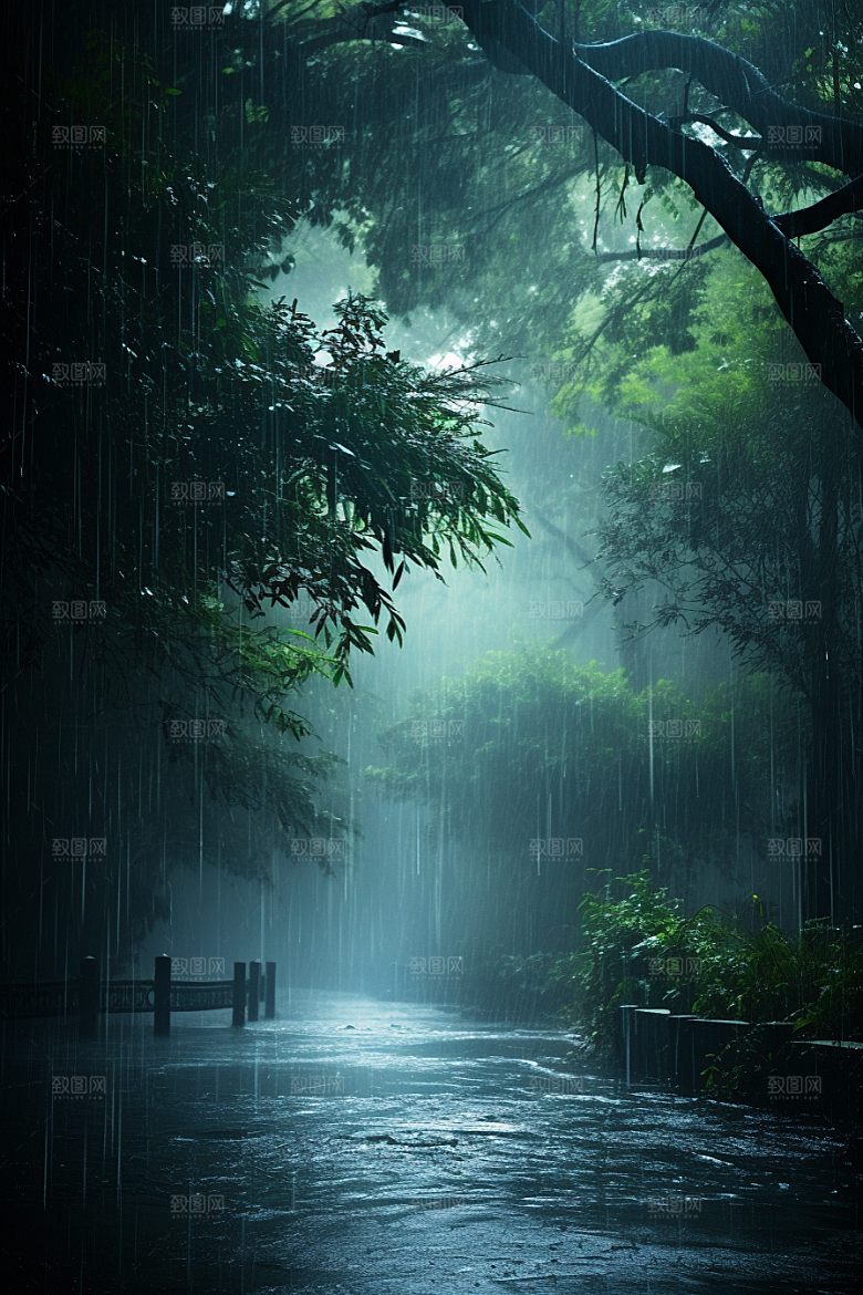 暴雨室外安静摄影图