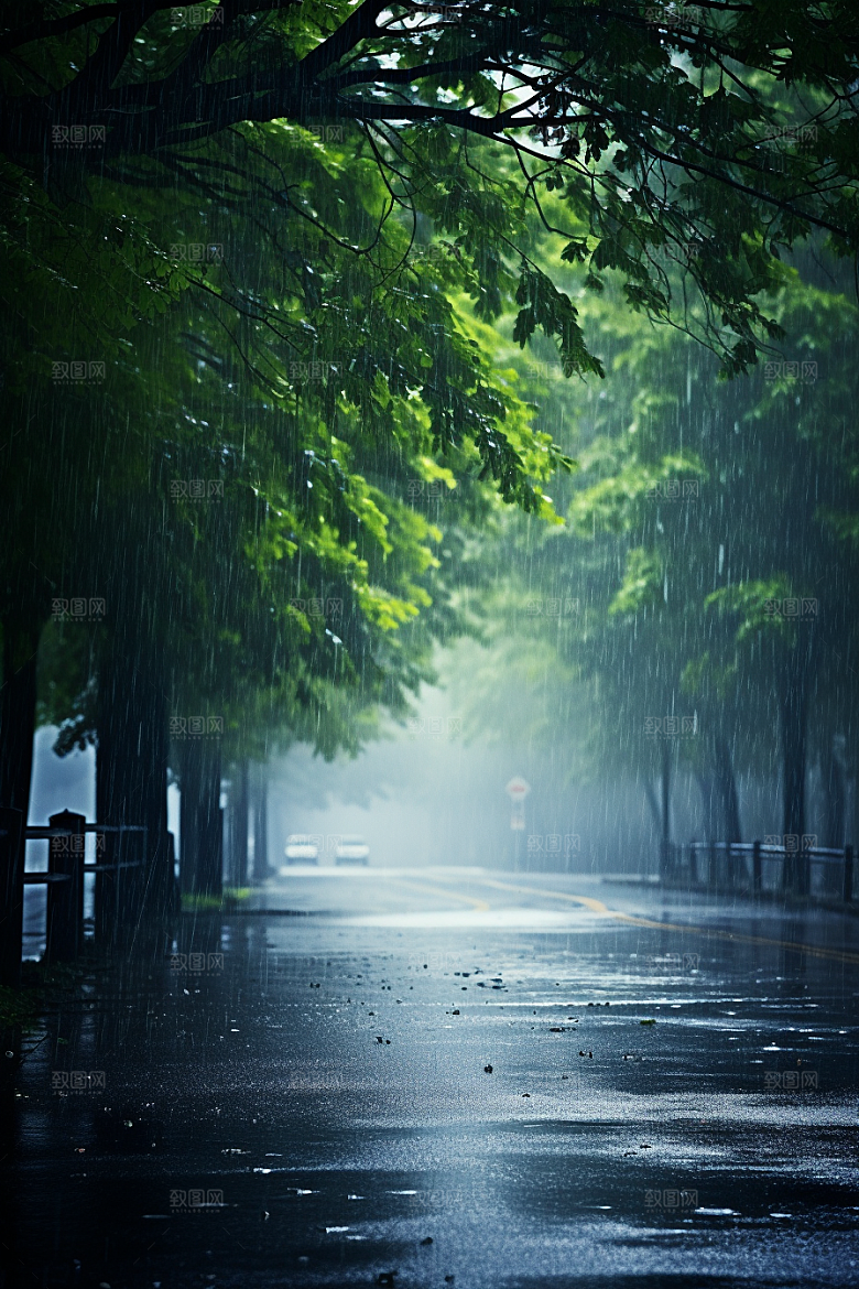 暴雨大雨环境摄影图