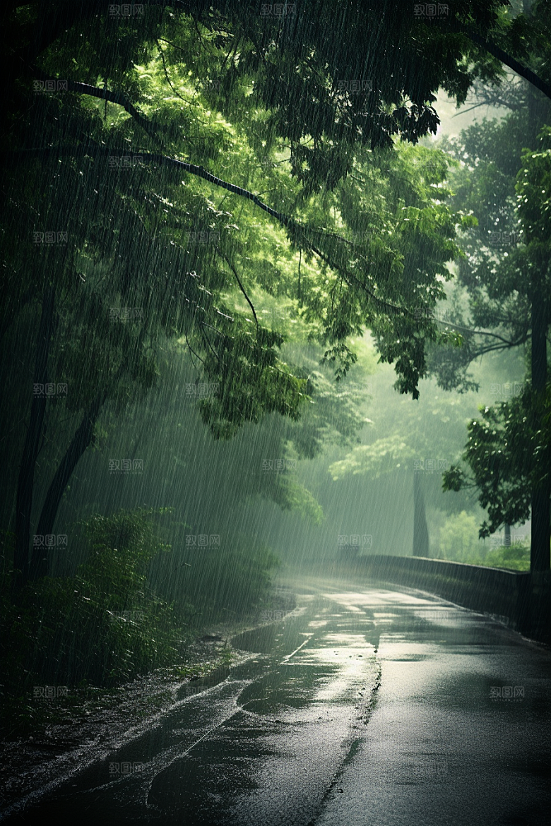 暴雨雨夜大雨摄影图