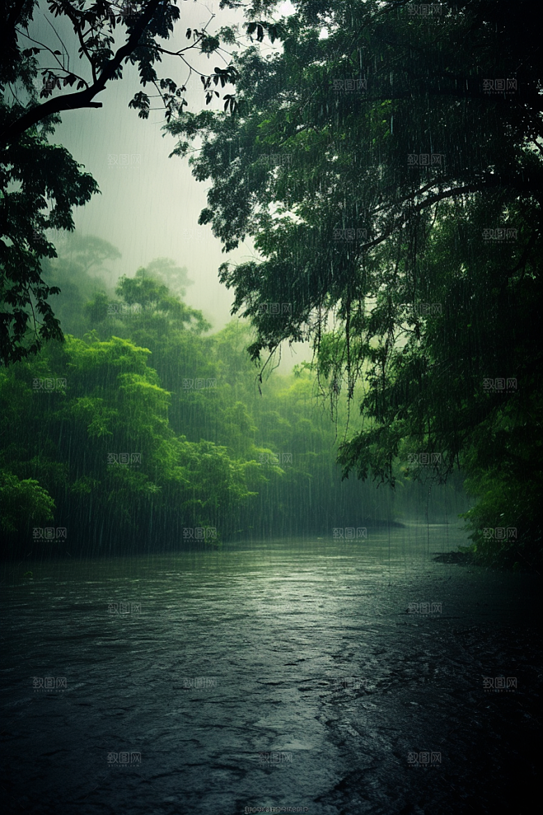暴雨自然环境摄影图