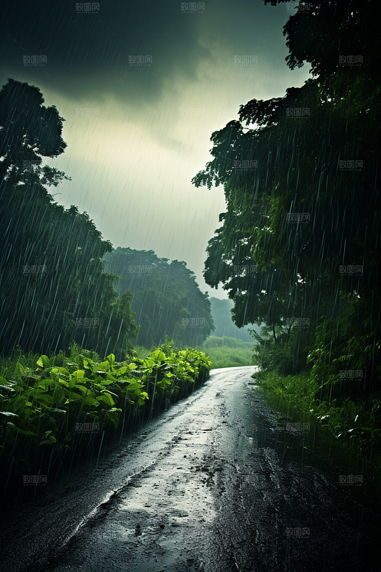 暴雨高清下雨摄影图