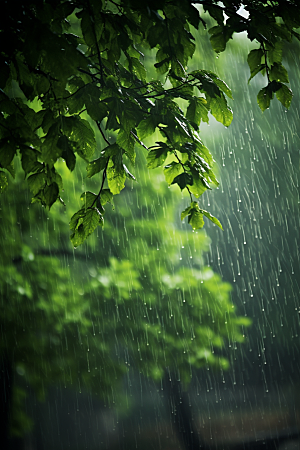 暴雨自然雨夜摄影图