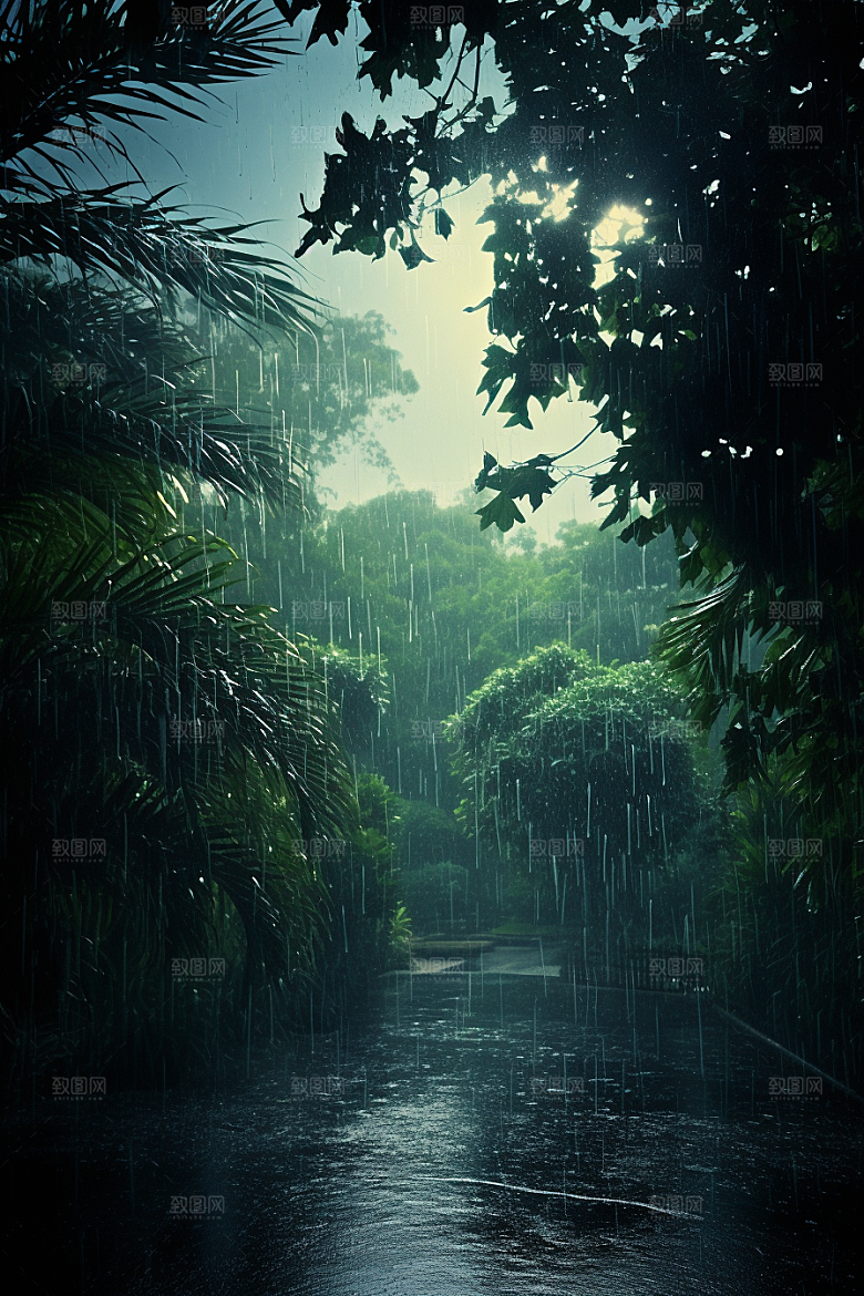 暴雨自然户外摄影图