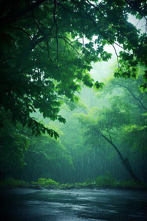 暴雨雨天安静摄影图