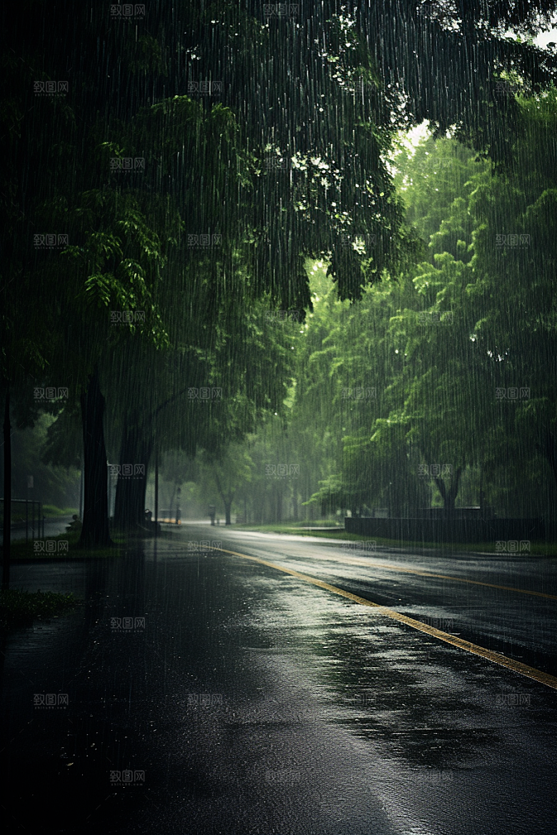 暴雨户外安静摄影图