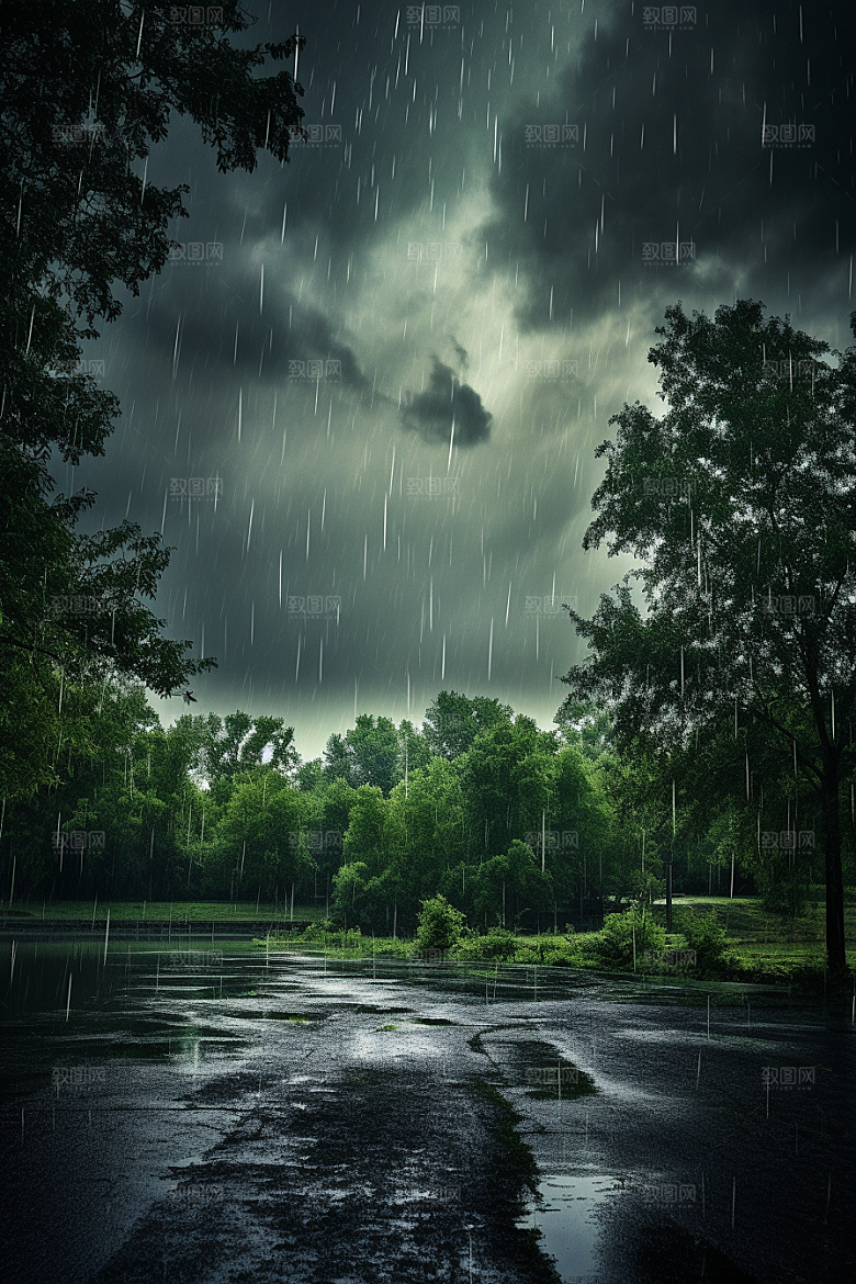 暴雨自然安静摄影图