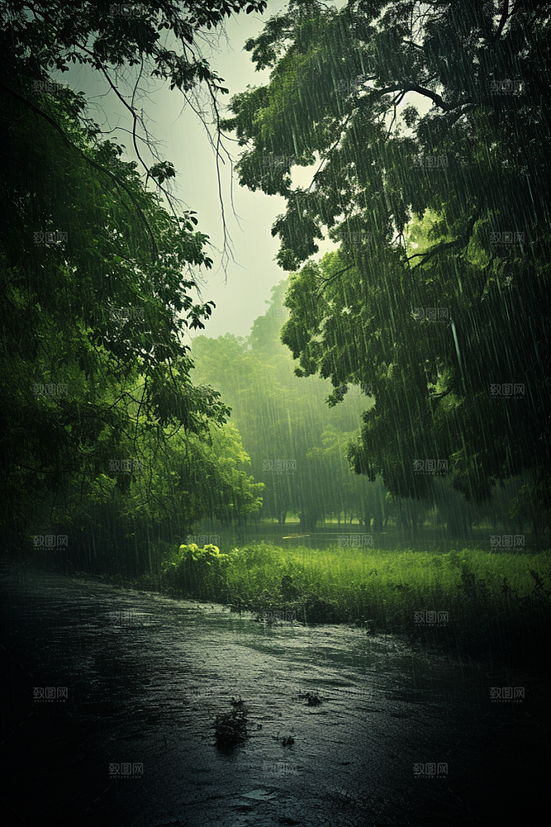 暴雨雨夜大雨摄影图