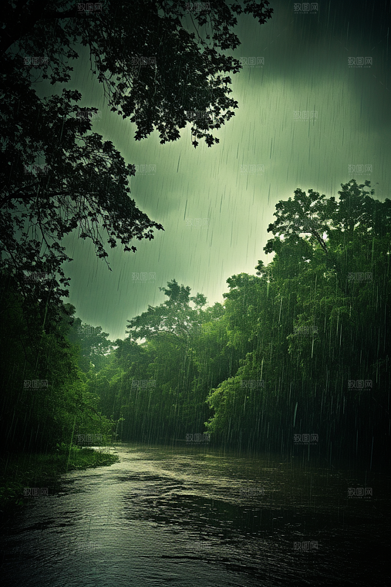暴雨雨天室外摄影图