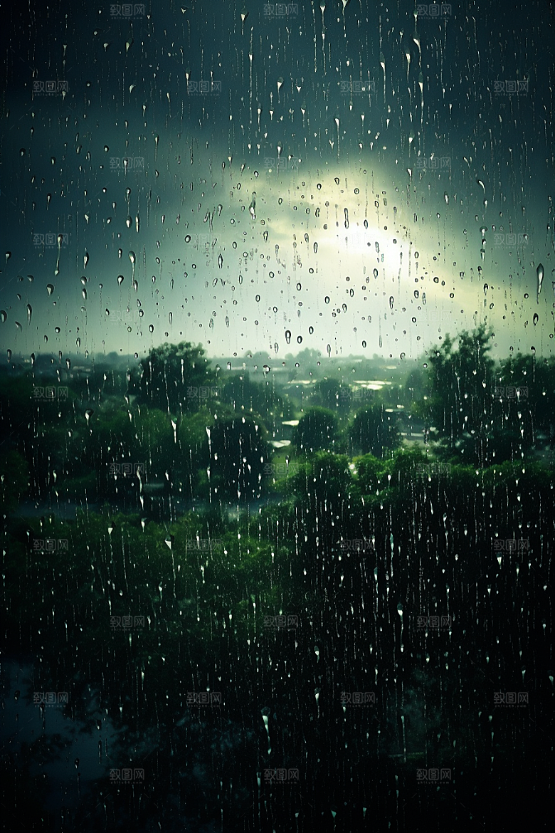 暴雨雨夜环境摄影图