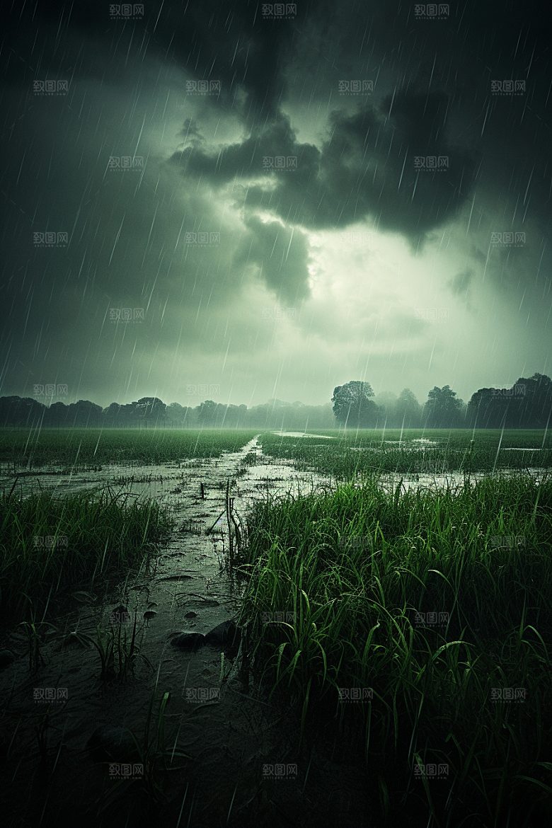 暴雨环境自然摄影图