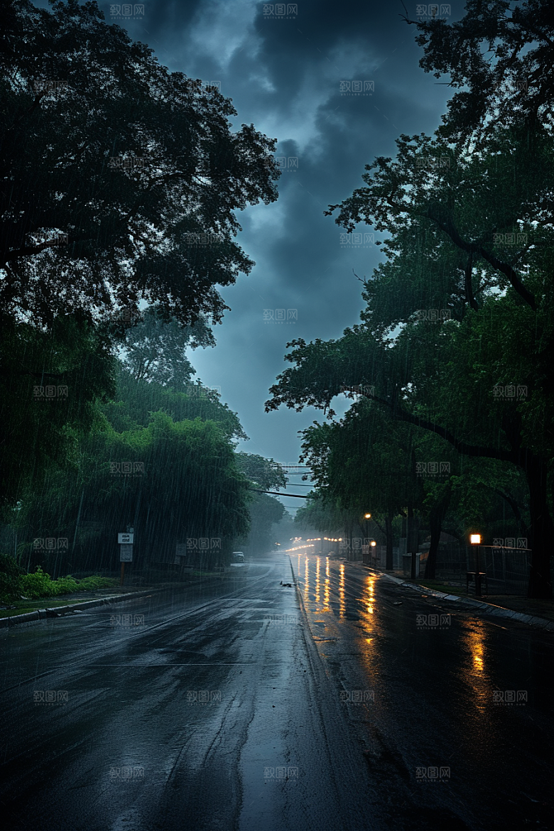 暴雨室外大雨摄影图