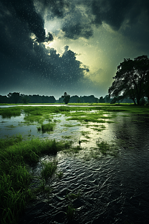 暴雨大雨自然摄影图