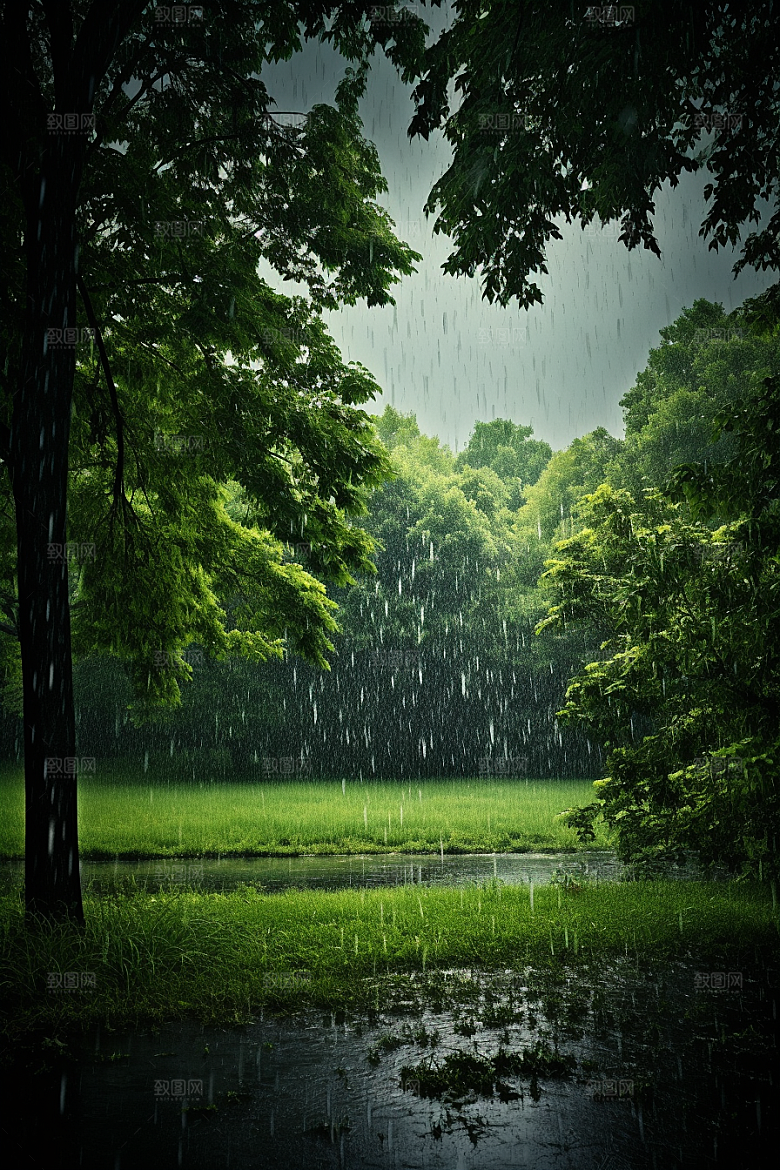 暴雨下雨安静摄影图