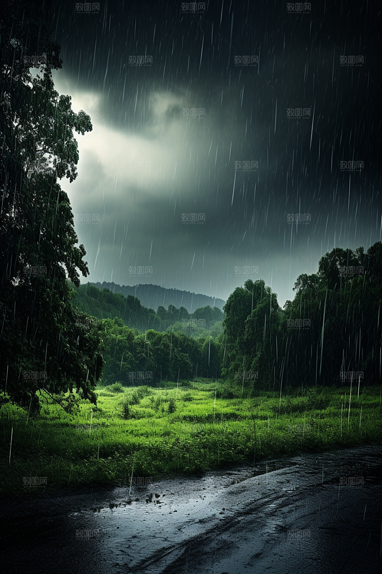 暴雨大雨安静摄影图