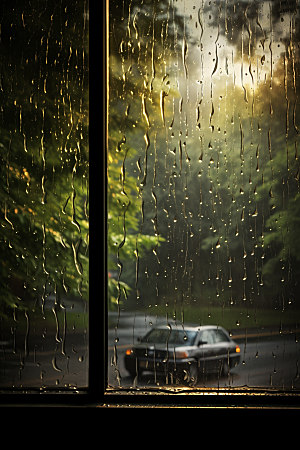 暴雨下雨环境摄影图
