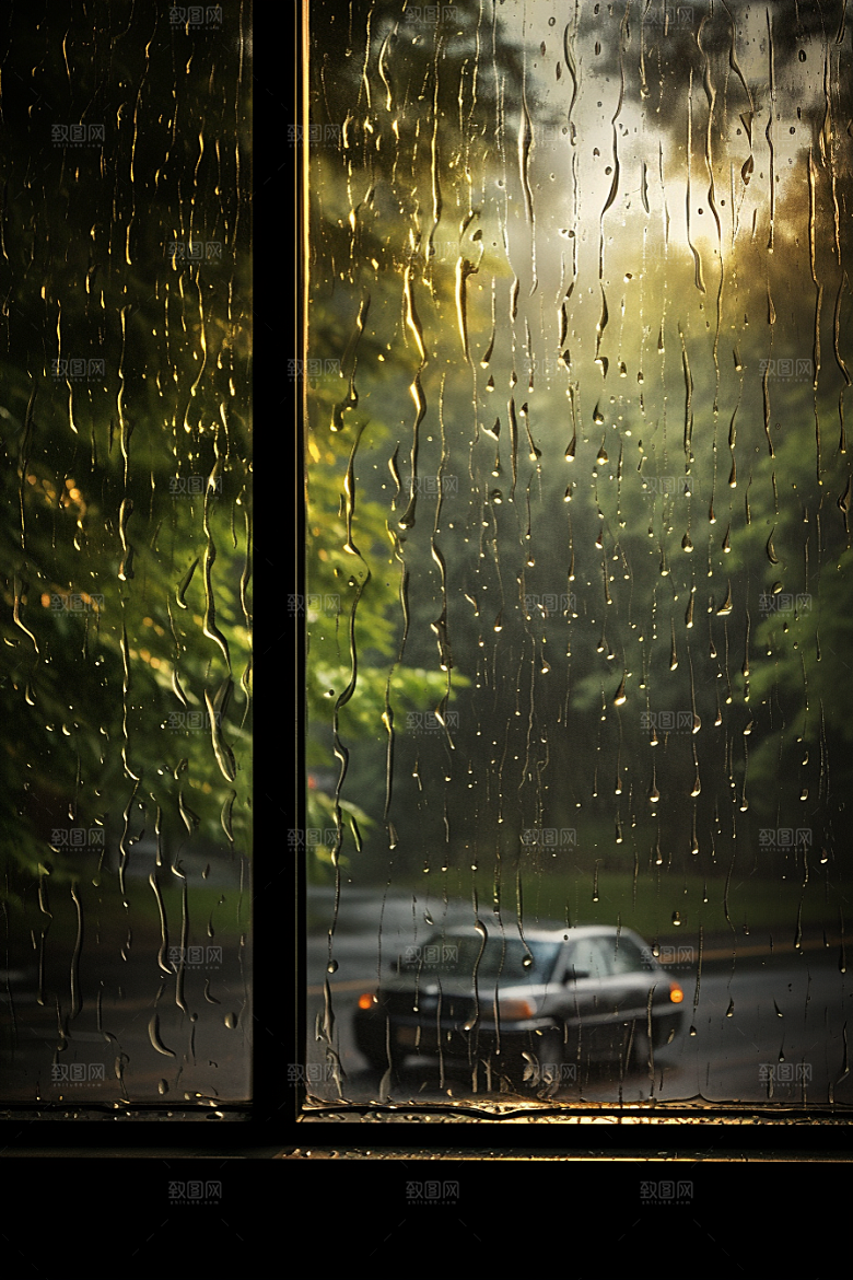 暴雨下雨环境摄影图